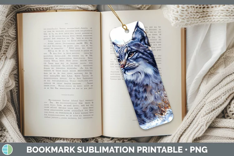 Winter Wild Cats Pallas Cat Bookmark Sublimation Printable D