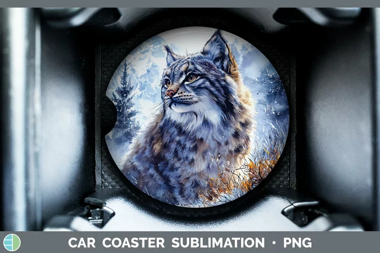 Winter Wild Cats Pallas Cat Car Coaster Sublimation Coaster