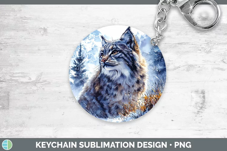 Winter Wild Cats Pallas Cat Keychain Sublimation Keyring Des