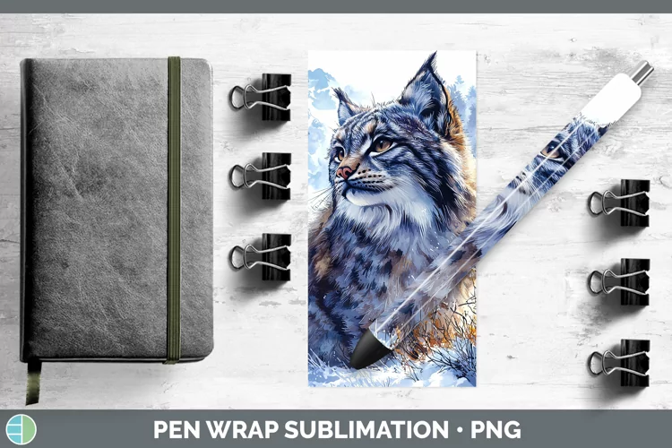 Winter Wild Cats Pallas Cat Pen Wrap Sublimation Epoxy Pen D