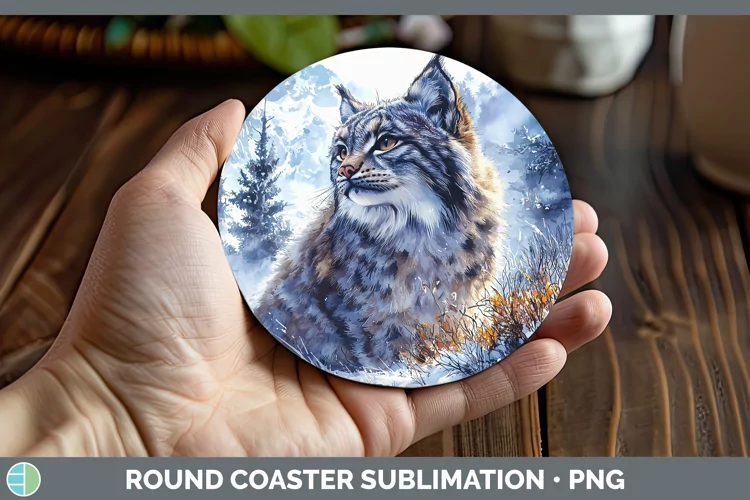 Winter Wild Cats Pallas Cat Round Coaster Sublimation Coaste