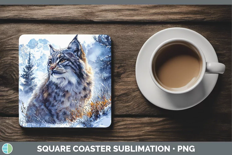 Winter Wild Cats Pallas Cat Square Coaster Sublimation Coast