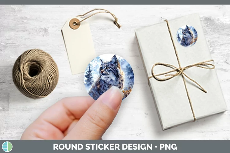 Winter Wild Cats Pallas Cat Stickers | Round Labels Designs