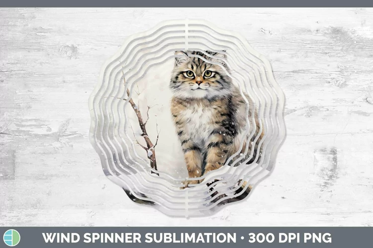 Winter Wild Cats Pallas Cat Wind Spinner Sublimation Spinner