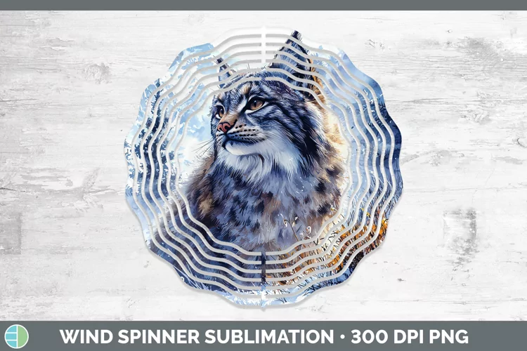 Winter Wild Cats Pallas Cat Wind Spinner Sublimation Spinner