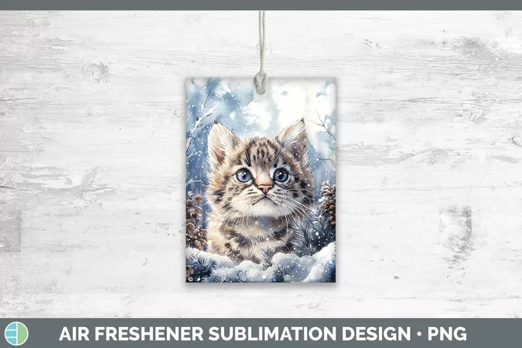 Winter Wild Cats Pampas Cat Air Freshener Sublimation Car Fr