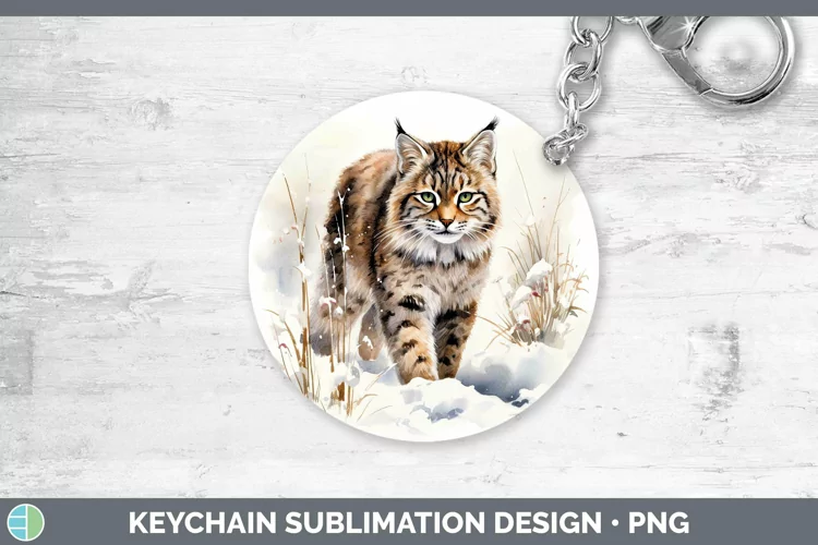 Winter Wild Cats Pampas Cat Keychain Sublimation Keyring Des