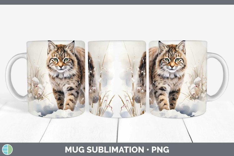 GorgeousWinter Wild Cats Mug Wrap design.