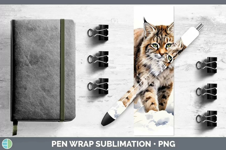 Winter Wild Cats Pampas Cat Pen Wrap Sublimation Pen Designs