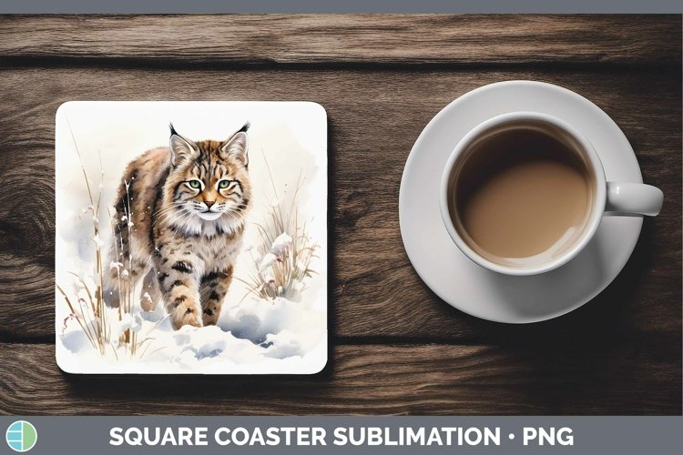GorgeousWinter Wild Cats Square Coaster design.
