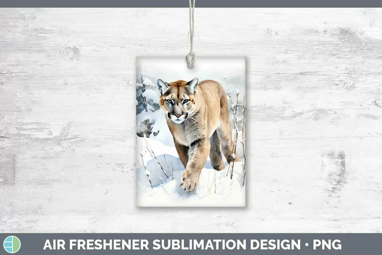 Winter Wild Cats Puma Concolor Air Freshener Sublimation Car