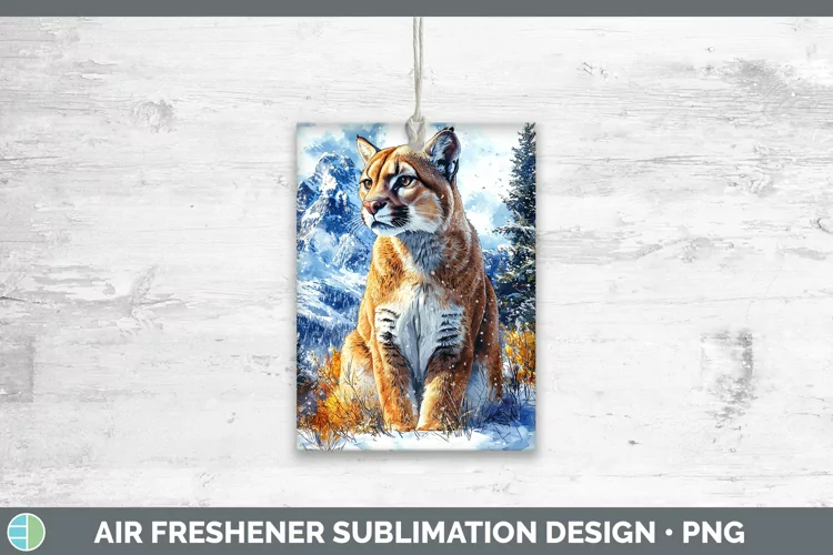 Winter Wild Cats Puma Concolor Air Freshener Sublimation Car