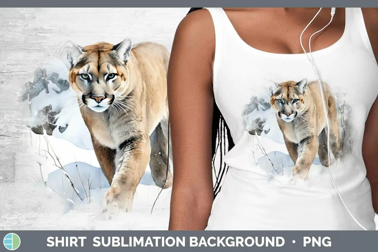 Winter Wild Cats Puma Concolor Shirt Sublimation Sublimation