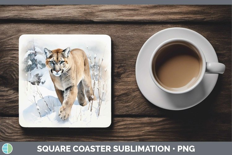GorgeousWinter Wild Cats Square Coaster design.