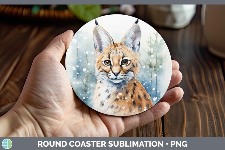GorgeousWinter Wild Cats Round Coaster design.