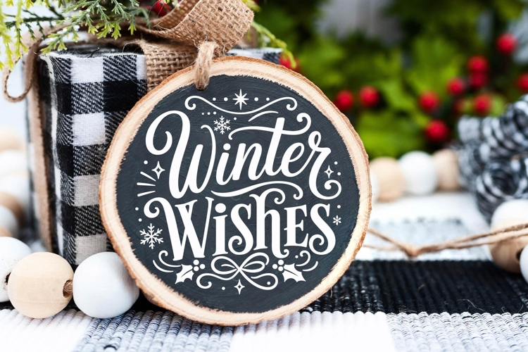Winter Wishes Christmas Door Sign Svg