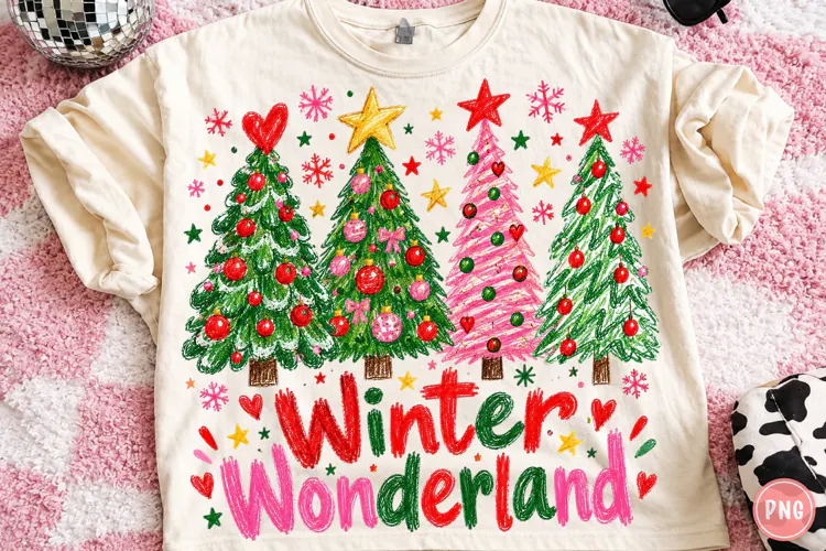 Winter Wonderland Christmas Crayon PNG