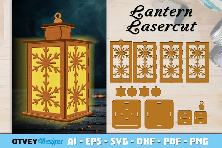 Winter Wonderland Lantern Lasercut File example image 1