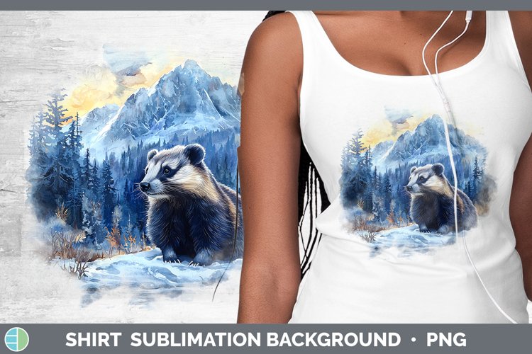 Winter Woodland Animals Badger Shirt Sublimation Sublimation