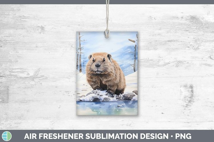 Winter Woodland Animals Beaver Air Freshener Sublimation Car