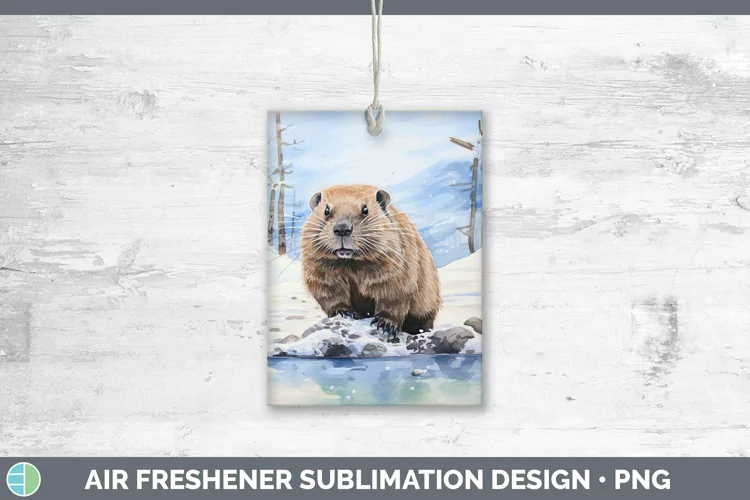 Winter Woodland Animals Beaver Air Freshener Sublimation Car
