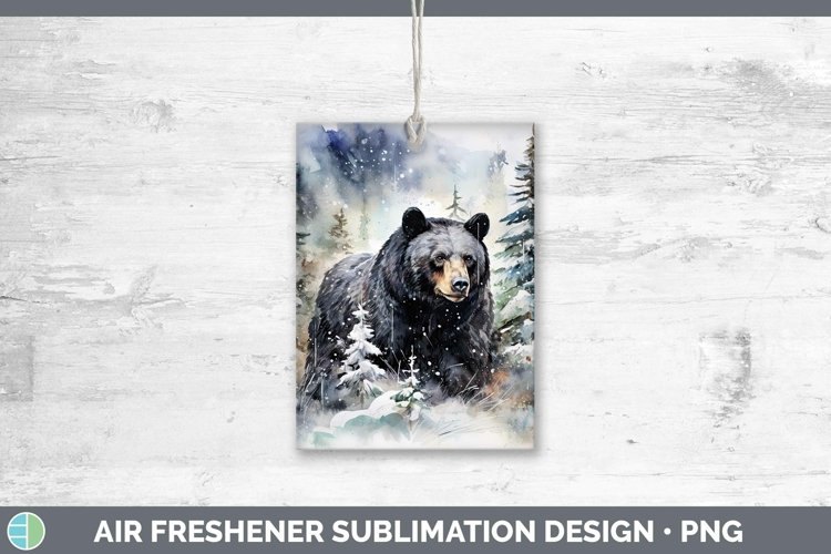 Winter Woodland Animals Black Bear Air Freshener Sublimation