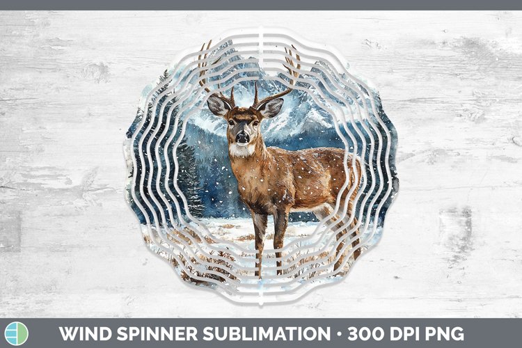 Winter Woodland Animals Deer Wind Spinner Sublimation Spinne