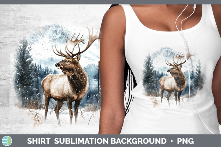 Winter Woodland Animals Elk Shirt Sublimation Sublimation Ba