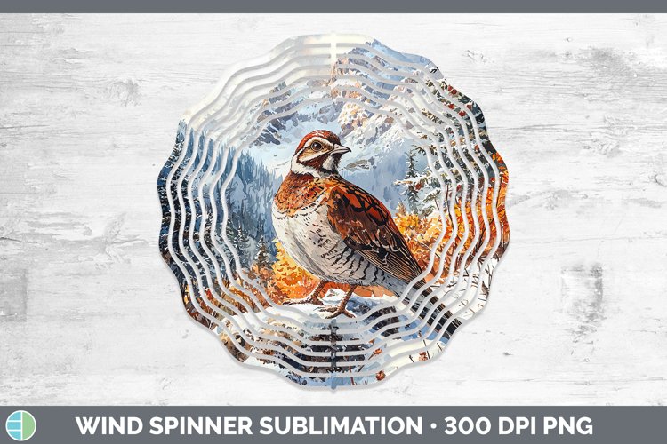 Winter Woodland Animals Grouse Wind Spinner Sublimation Spin