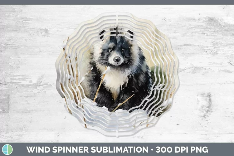 Winter Woodland Animals Skunk Wind Spinner Sublimation Spinn