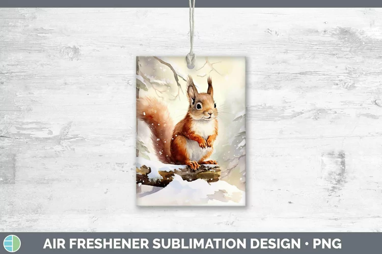 Winter Woodland Animals Squirrel Air Freshener Sublimation C