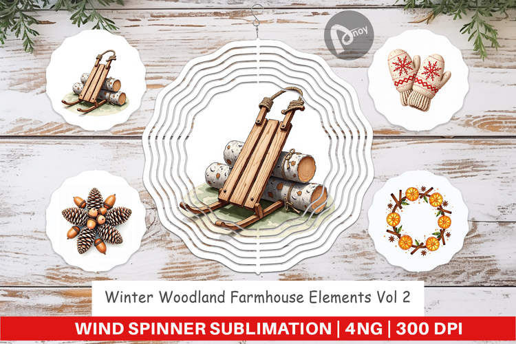 Winter Woodland Farmhouse Wind Spinner