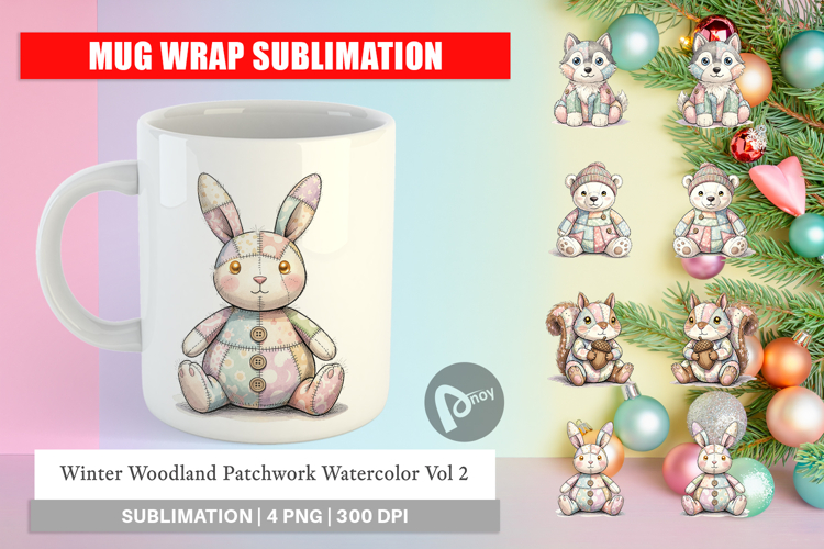 Winter Woodland Patchwork Mug Wrap