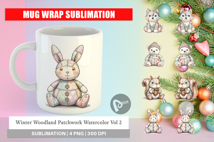Winter Woodland Patchwork Mug Wrap