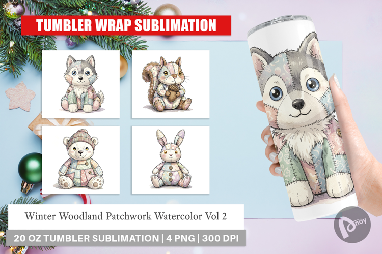 Winter Woodland Patchwork Tumbler