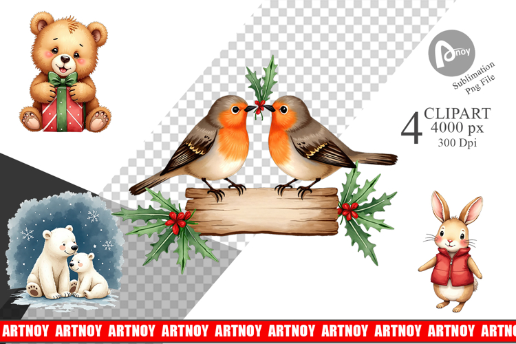 Winter Animals Clipart Image 2
