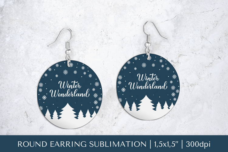 Winter wonderland earring sublimation. Christmas earrings