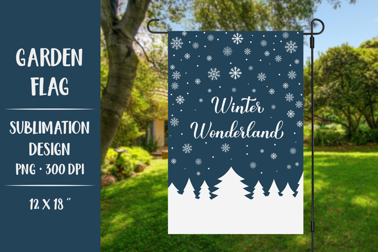 Winter Wonderland Garden flag sublimation design