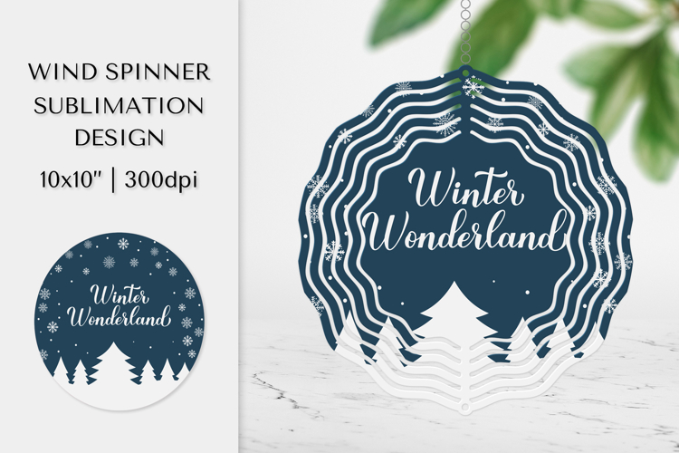 Winter Wonderland Wind Spinner Sublimation Design
