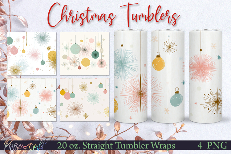 Winter Tumbler Wraps | mid century patterns | Cheer