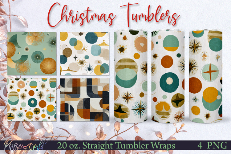 Winter Tumbler Wraps | mid century patterns | Holidays