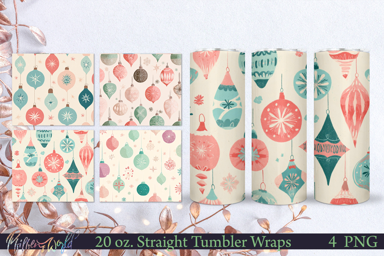 Winter Tumbler Wraps | mid century patterns | balls