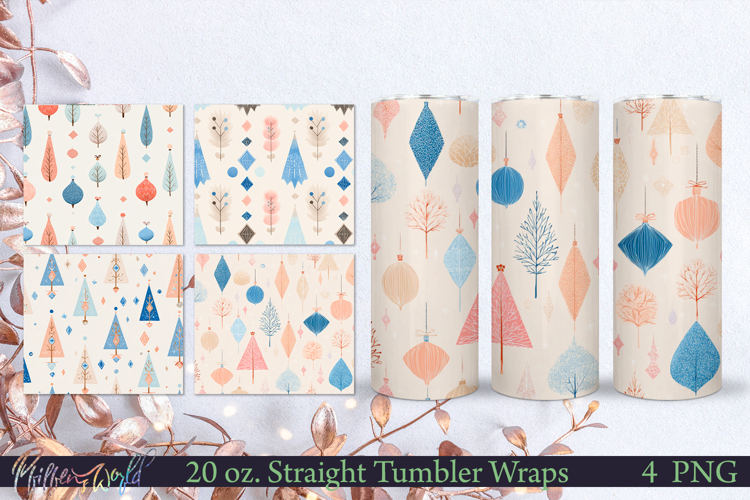 Winter Tumbler Wraps | mid century patterns | Christmas time