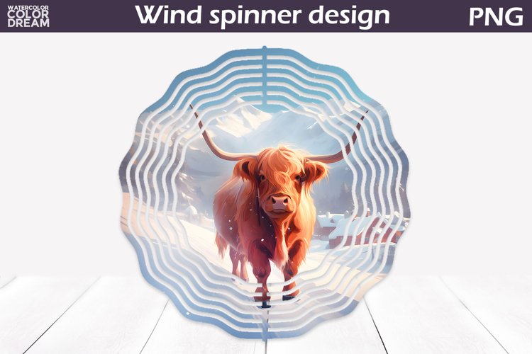 Highland Cow Wind Spinner | Winter Cow Wind Spinner