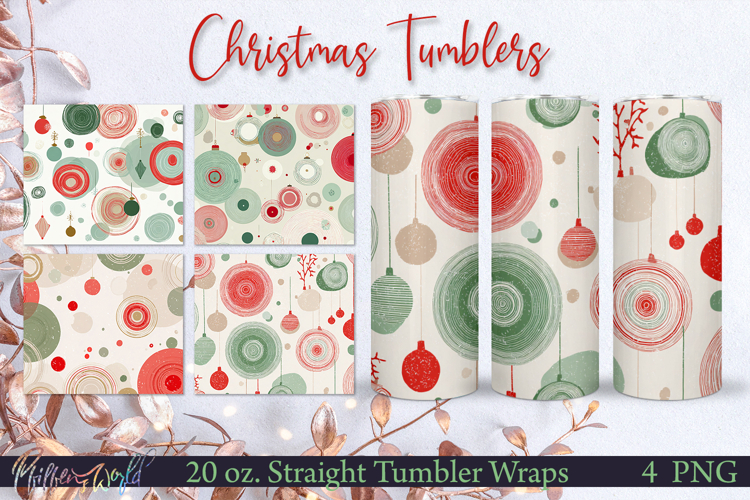 Winter Tumbler Wraps | mid century patterns | Holiday