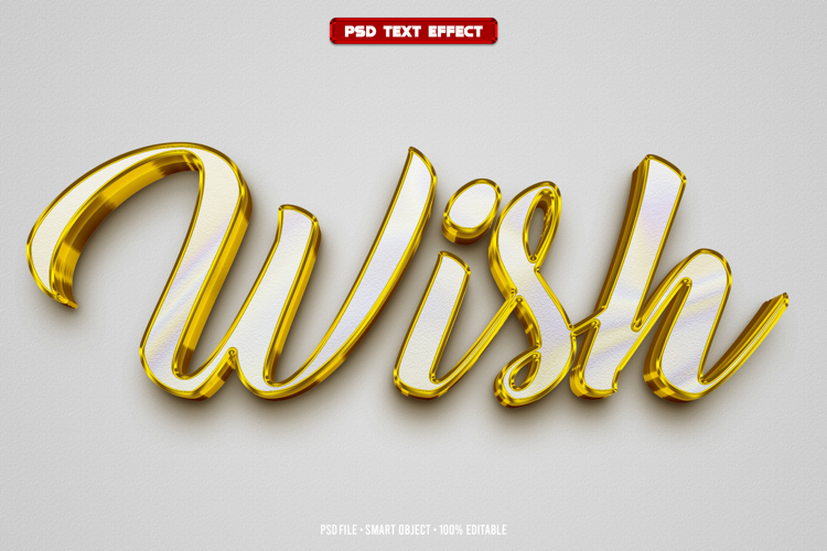 Wish 3D editable text effect