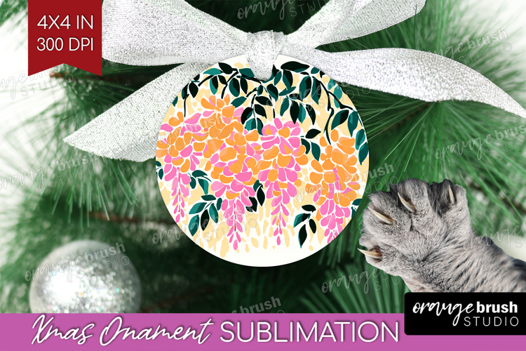 Wisteria Modern Floral Ornament PNG Sping Flower PNG