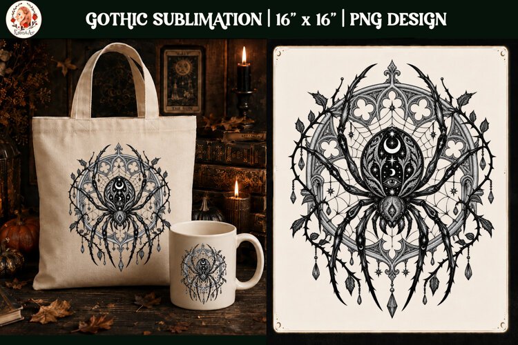 Gothic Celestial Animal sublimation mystical PNG example image 1