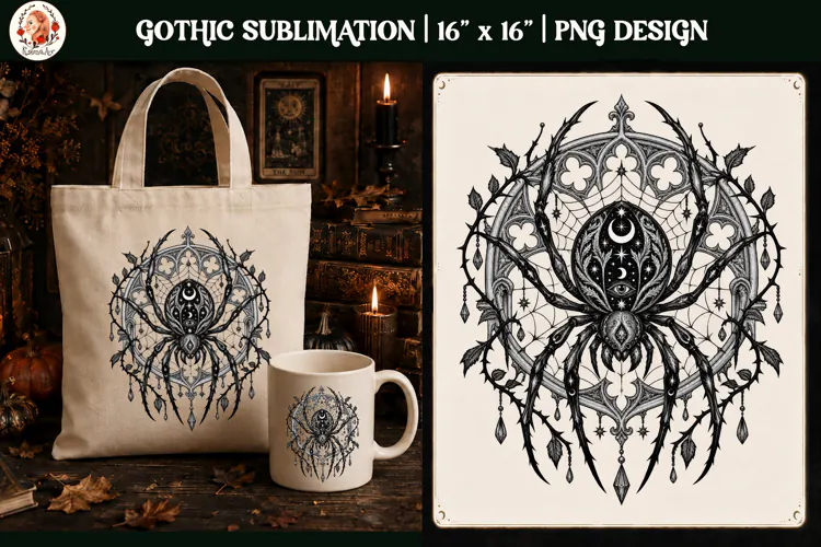 Gothic Celestial Animal sublimation mystical PNG