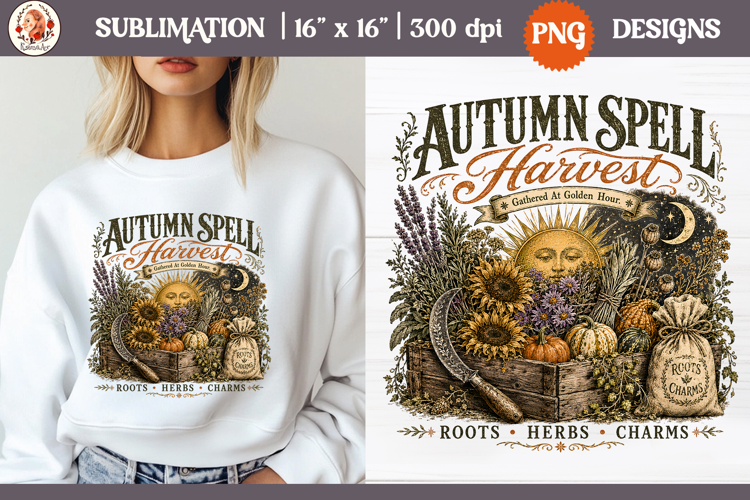 Witch Herb Garden| Vintage botanical green witch designs PNG
